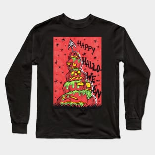 Creepy Halloween Impaled Oozing Pumpkins Long Sleeve T-Shirt